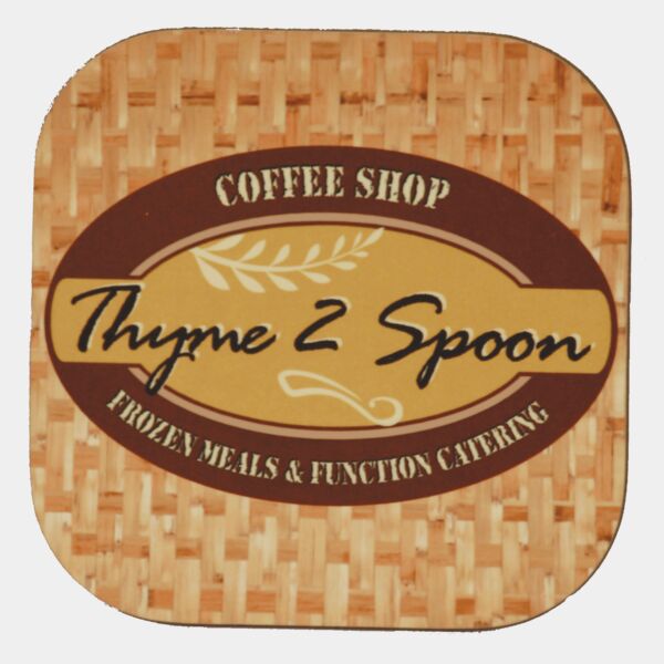 4" Square Hardboard Coaster 6 Piece Set Thumbnail